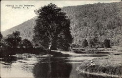 Fishing in the Delaware Deposit, NY Postcard Postcard