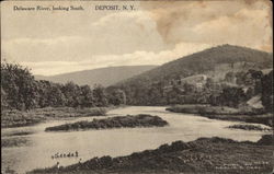 Delaware River, looking South Deposit, NY Postcard Postcard