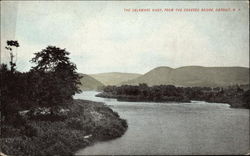 The Delaware River, from the Covered Bridge Deposit, NY Postcard Postcard