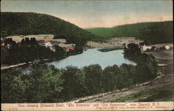 View Showing Delaware River, "The Riverside" and "The Homestead" Postcard