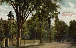 School Street, Showing School Slatersville, RI Postcard Postcard