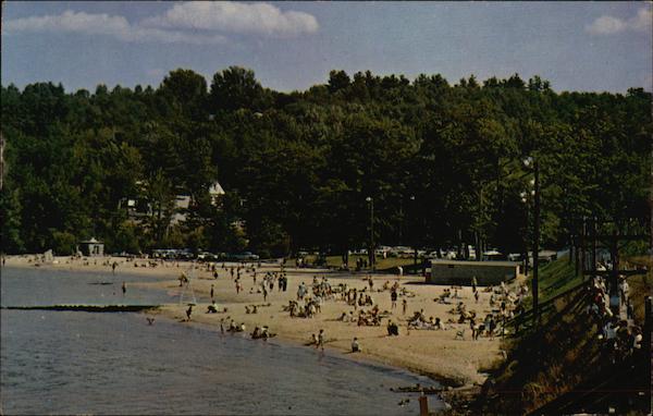 Bathing and Sunning at Beautiful Weirs Beach New Hampshire