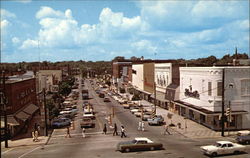 Looking Up Jackson Street, Downtown Dublin, GA Postcard Postcard