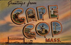 Greetings from Cape Cod, Mass Postcard