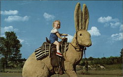 Texas Jack-Rabbit Statue Postcard