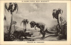 Triceratops and Tyrannosaurus at The Children's Museum Postcard