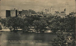 A Part of the Sky Line, With Beautiful Loring Park in the Foreground Minneapolis, MN Postcard Postcard