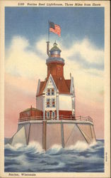 Racine Reef Lighthouse Wisconsin Postcard Postcard