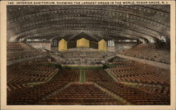 Interior Auditorium, Showing the Largest Organ in the World Postcard