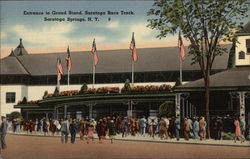 Entrance to Grand Stand, Saratoga Race Track Saratoga Springs, NY Postcard Postcard