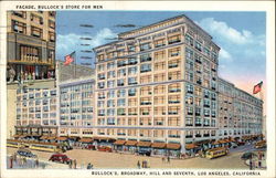 Facade, Bullock's Store for Men at Broadway, Hill and Seventh Postcard