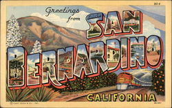 Greetings from San Bernardino California Postcard Postcard