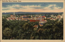 Bird's Eye View of Putnam Connecticut Postcard Postcard