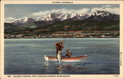 Olympic Peninsula; Salmon Fishing Postcard