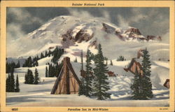 Rainier National Park, Paradise Inn in mid-winter Washington Mount Rainier National Park Postcard Postcard