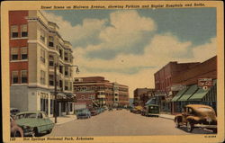 Street scene on Malvern Avenue Hot Springs National Park, AR Postcard Postcard