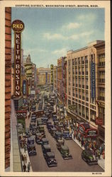 Shopping District, Washington Street Postcard