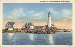 Boston Light, Boston Harbor Massachusetts Postcard Postcard