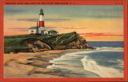 Montauk Point and Light Postcard