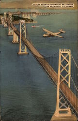 Aerial View of San Francisco-Oakland Bay Bridge California Postcard Postcard