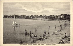 Back Beach Looking Toward Town Postcard