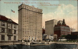 Whitehall Building, Bowling Green, and Washington Building, lower Broadway New York, NY Postcard Postcard