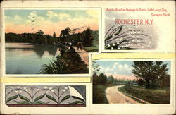 Rustic Road on the way to Trout Lake and Zoo, Seneca Park Rochester, NY Postcard Postcard