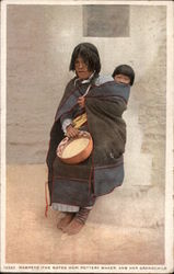 Nampeyo the Noted Hopi Pottery Maker and Her Grandchild Native Americana Postcard Postcard