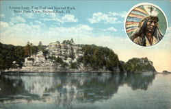 Lovers Leap, East End and Starved Rock, State Park View Oglesby, IL Postcard Postcard