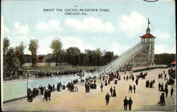 Shoot the Chutes, Riverview Park Chicago, IL Postcard Postcard