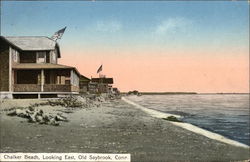 Chalker Beach, Looking East Old Saybrook, CT Postcard Postcard