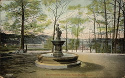 The Fountain, Riverside Park Shelton, CT Postcard Postcard