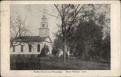 Baptist Church and Parsonage South Windsor, CT Postcard Postcard