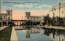 Reflections in large Lagoon, Panama-California Exposition San Diego, CA Postcard Postcard