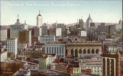 Skyline of Business District Postcard