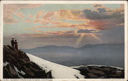 Sunset from Pike's Peak Colorado Postcard Postcard