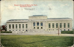 State Library & Memorial Hall Hartford, CT Postcard Postcard