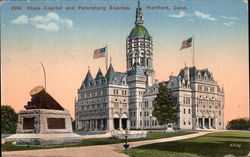 State Capitol and Petersburg Express Hartford, CT Postcard Postcard