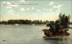 Dog Island and Connecticut River Hartford, CT Postcard Postcard