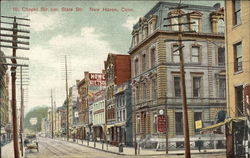 Chapel Str. cor. State Str Postcard