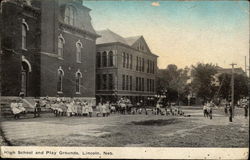 High School and Play Grounds Lincoln, NE Postcard Postcard