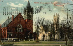 Baptist, Congregational Church and Grammar School Clinton, MA Postcard Postcard