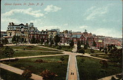 Looking Over Queen Square Saint John, NB Canada New Brunswick Postcard Postcard