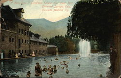 A Busy Day in Glenwood Natural Hot Water Pool Postcard