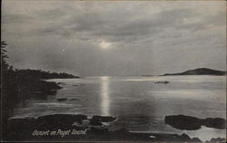 Sunset on Puget Sound Washington Postcard Postcard