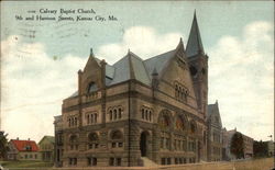 Calvary baptist Church, 9th and Harrison Streets Kansas City, MO Postcard Postcard