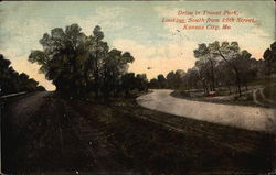 Drive in Troost Park, Looking South from 29th Street Kansas City, MO Postcard Postcard