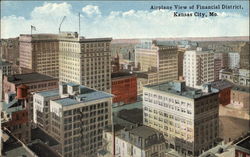 Airplane View of Financial District Kansas City, MO Postcard Postcard