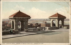 Lookout Point, Towers at end of Tenth Street Postcard