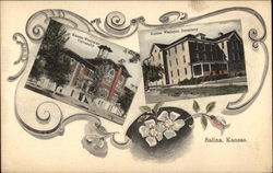 Kansas Wesleyan University and Kansas Wesleyan Dormitory Salina, KS Postcard Postcard